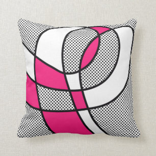 Niedlicher Trendy rosa und schwarzer u. weißer Kissen