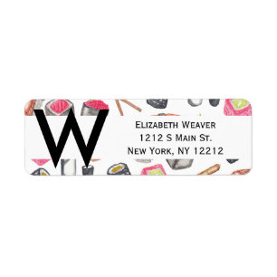 Niedlicher Trendy Watercolor-Sushi-Grund und