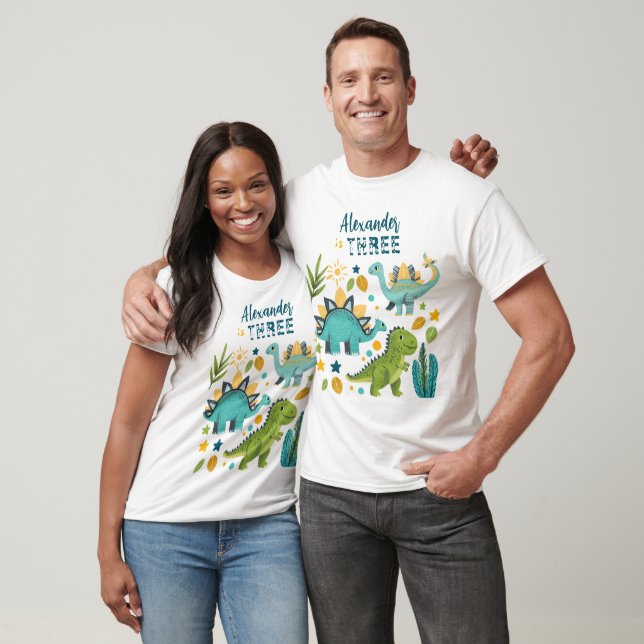 Niedlicher TRex Dinosaur Parents T - Shirt (Unisex)