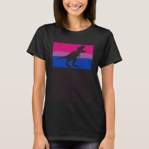 Niedlicher Trex Dinosaur Party Gay Bisexuelle Flag T-Shirt