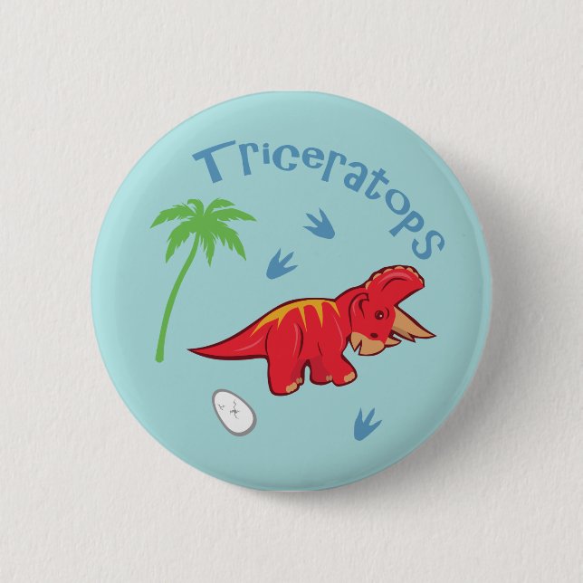 Niedlicher Triceratops Button (Vorderseite)
