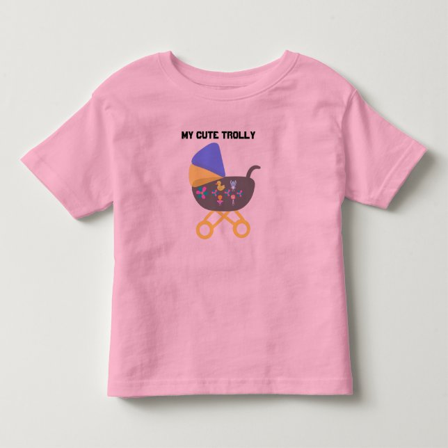 Niedlicher Trolly-Kleinkind-T - Shirt Rosa (Vorderseite)
