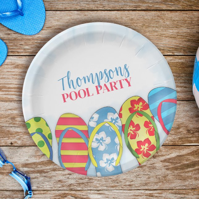 Niedlicher Tropical Summer Flip Flops Pool Party S Pappteller (Von Creator hochgeladen)