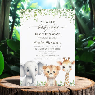 Niedlicher Tropischer Jungle Animals Safari Kinder Einladung