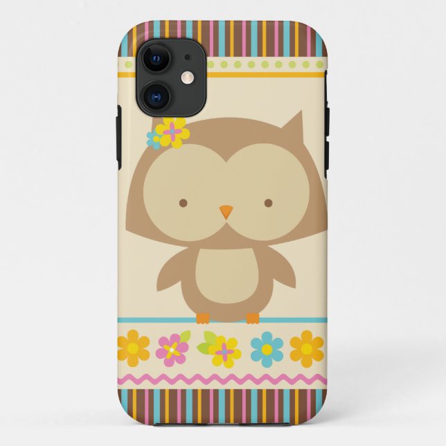 Niedlicher tropischer Streifeneulenmädchen iphone Case-Mate iPhone Hülle (Rückseite)