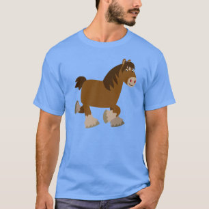 Niedlicher Trotting Cartoon-Grafschafts-PferdeT - T-Shirt