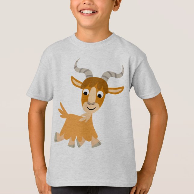 Niedlicher Trotting Cartoon-Ziegen-KinderT - Shirt (Vorderseite)