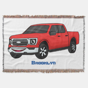Niedlicher Truck-Cartoon mit rotem Lieferwagen Decke
