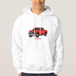 Niedlicher Truck-Cartoon mit rotem Lieferwagen Hoodie
