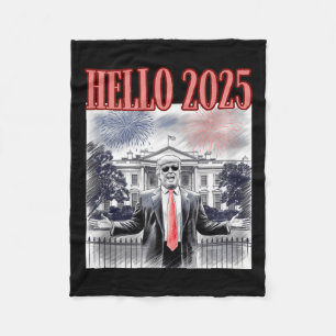 Niedlicher Trump Hallo 2025 Neujahrsfest Konservat Fleecedecke