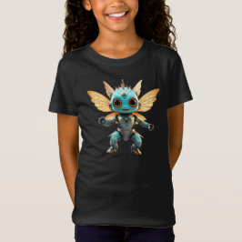 Niedlicher Türkis Tanzender Roboter Pixie T-Shirt