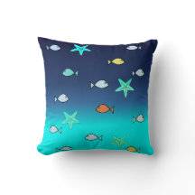 Niedlicher Türkisgrün-blaues Starfish-Fisch-Kissen