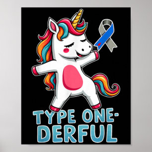 Niedlicher Typ 1 Diabetes Aufklärung T1d Typ 1 Poster