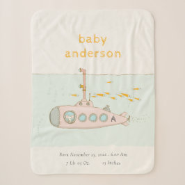 Niedlicher U-Boot-Monogramm-Babystaat Sherpadecke