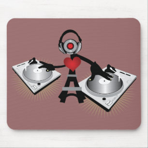 Niedlicher u. cooler DJ-Charakter mit Plattformen Mousepad