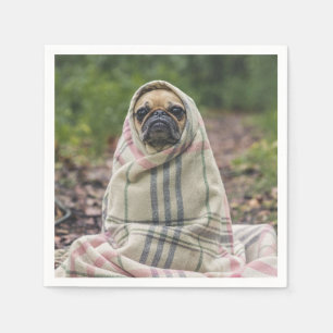 Niedlicher u. lustiger Mops-Hundepapierservietten Serviette