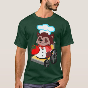 Niedlicher überkochter Rollstuhl Raccoon Koch Gift T-Shirt