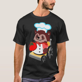 Niedlicher überkochter Rollstuhl Raccoon Koch Gift T-Shirt