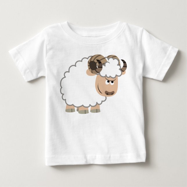 Niedlicher überzeugter Cartoon-RAM-Baby-T - Shirt (Vorderseite)