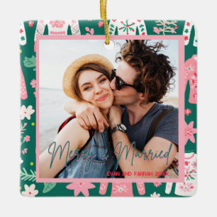 Niedlicher Ugly Sweater Erste Weihnachtsnacht Verh Keramikornament