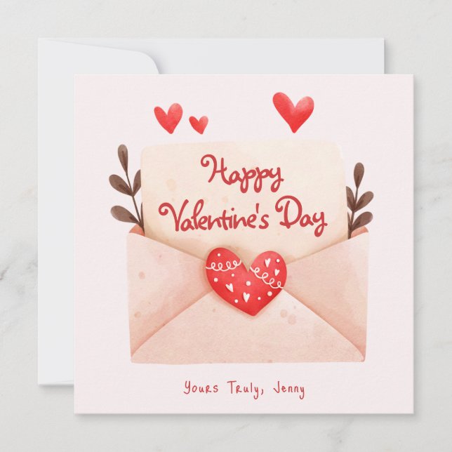 Niedlicher Umschlag Glückwunsch Valentinstag Gruß Karte (Vorderseite)