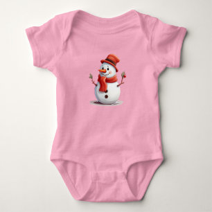 Niedlicher und bezaubernder Schneemann Baby Strampler