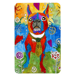 Niedlicher und bunter Boston-Terrier-Magnet 4" x6 Magnet