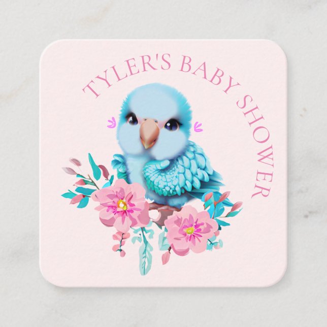 Niedlicher und erlesener Blauer Babypapagei Begleitkarte (Vorderseite)