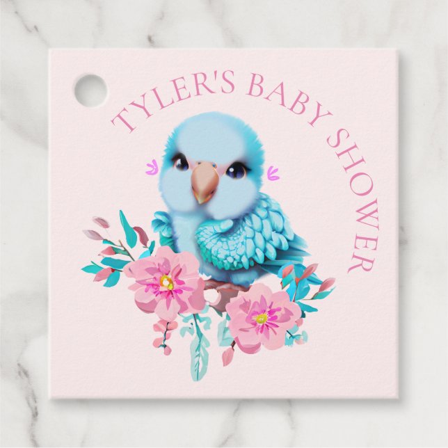 Niedlicher und erlesener Blauer Babypapagei Geschenkanhänger (Vorderseite)