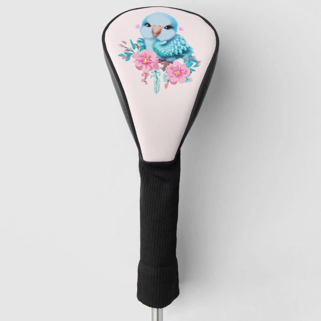 Niedlicher und erlesener Blauer Babypapagei Golf Headcover (Vorderseite)