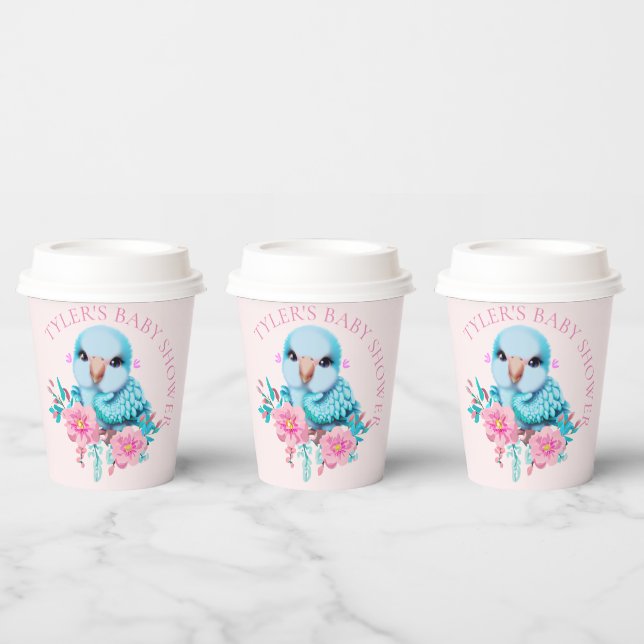 Niedlicher und erlesener Blauer Babypapagei Pappbecher (Multi)