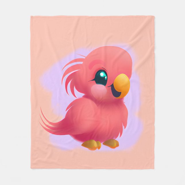 Niedlicher und erlesener Pink-Babypapagei Fleecedecke (Vorderseite)