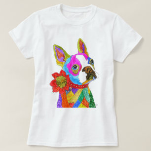 Niedlicher und farbenfroher Boston Terrier T - Shi T-Shirt