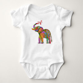 Niedlicher und farbenfroher Elefant Baby Strampler