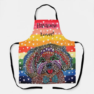 Niedlicher und farbenfroher Havanese Hund Schürze