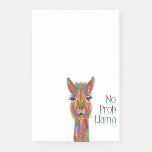 Niedlicher und farbenfroher Lama Post-it Klebezettel