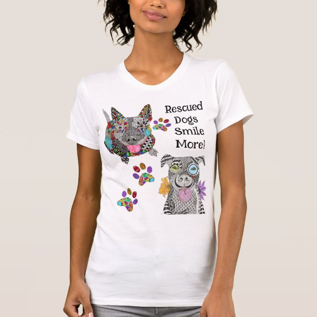 Niedlicher und farbenfroher Pitbulle-T - Shirt (Vorderseite)