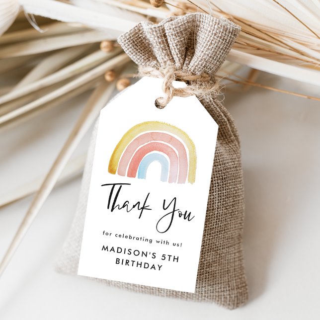 Niedlicher und farbenfroher Regenbogen zum Geburts Geschenkanhänger (Von Creator hochgeladen)