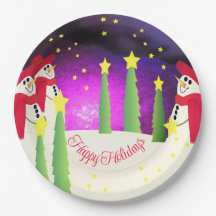 Niedlicher und farbenfroher Schneemann