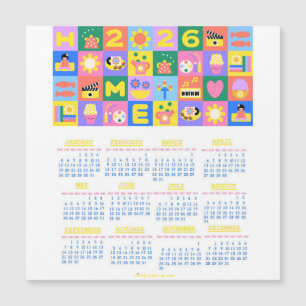Niedlicher und glücklicher Zuhause-Kalender 2026 Magnetkarte