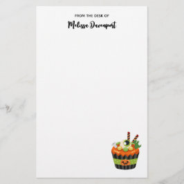 Niedlicher und grauenhafter Halloween Cupcake mit  Briefpapier