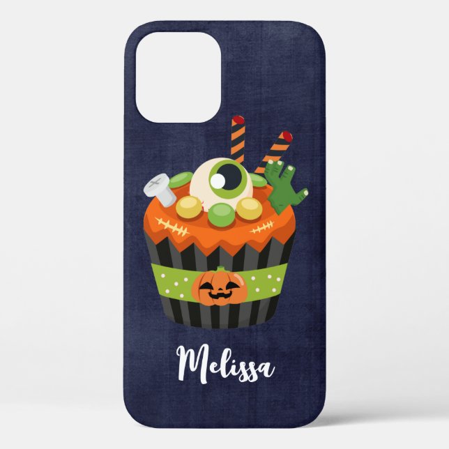 Niedlicher und grauenhafter Halloween Cupcake mit  Case-Mate iPhone Hülle (Rückseite)