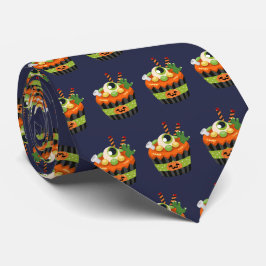 Niedlicher und grauenhafter Halloween Cupcake mit  Krawatte