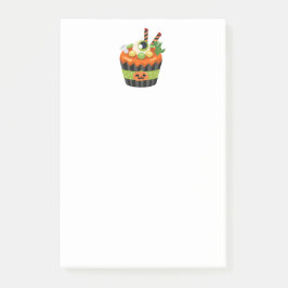 Niedlicher und grauenhafter Halloween Cupcake mit  Post-it Klebezettel