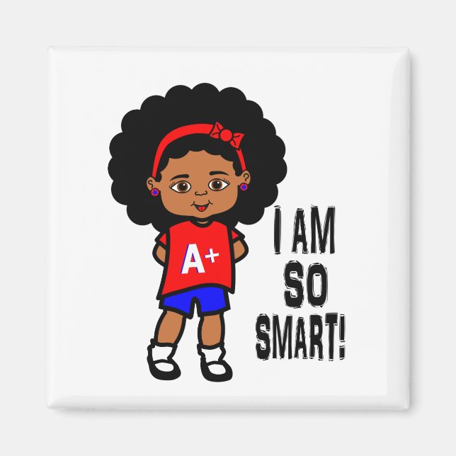 Niedlicher und intelligenter afrikanischer Girl-Ma Magnet (Vorne)