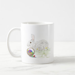 Niedlicher und klassischer Osterhase mit Eiern Kaffeetasse