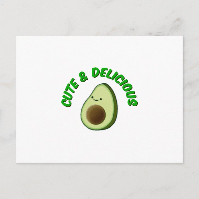 Niedlicher und köstlicher Avocado Postkarte (Vorderseite)