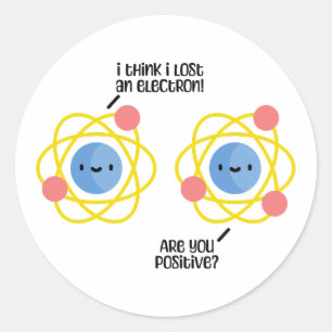 Niedlicher und lustiger Atom Science Joke Pub Runder Aufkleber