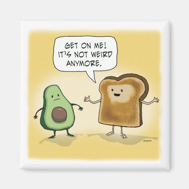 Niedlicher und lustiger Avocado Toast Magnet (Vorne)
