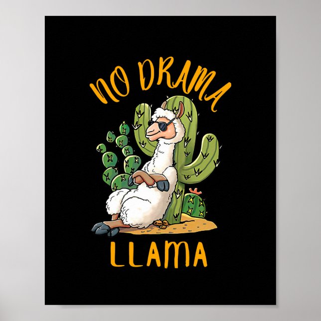 Niedlicher und lustiger Lama No Drama Llama Gesche Poster (Vorne)